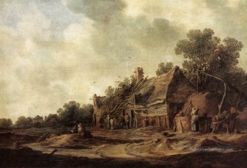  Hut Tableaux - Cabanes paysannes avec un puits de balayage Jan van Goyen